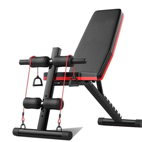 Image of Weight Bench, 600LB Adjustable Foldable Strength Training Bench – Heavy Duty Utility Incline Decline Workout Bench for Full Body Home Gym Fitness (Black)