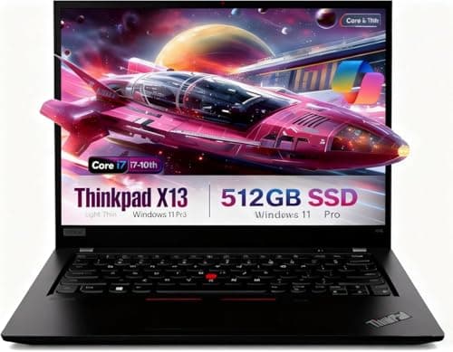 Image of Lenovo ThinkPad X13 Gen 1 Business Laptop, 13.3-Inch FHD Notebook, Intel Core i7-10510U, 16GB RAM, 512GB SSD, US QWERTY Keyboard, Windows 11 Pro (Renewed)