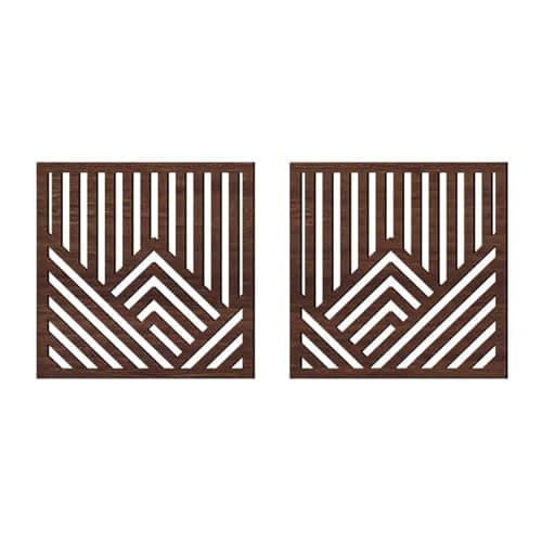 Image of Zanthicia Geometric Wood Wall Art Sculpture for Creative 3D Panels Unique Living Room Bedroom Accents Wood Wall Hanging Sculpture Can Provide Long Tern Service For Home Decor, walnut color, 30x30cm