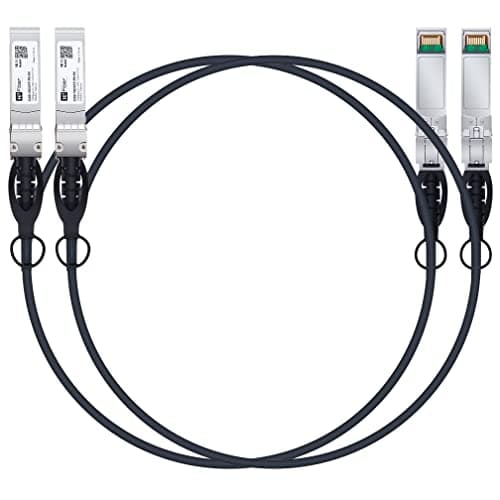Image of H!Fiber.com 2pack 10Gb/s SFP+ DAC cable, 1m (3.3ft), 10GBase-CU passive direct copper Twinax SFP+ cable, for Cisco SFP-H10GB-CU1M, Ubiquiti,Netgear and Other Open Switches and NIC