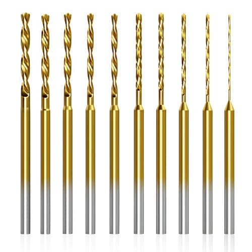Image of 10PCS HSS Mini Micro Drill Bit for Dremel Rotary Tool, 0.6mm-2.2mm Precision Small Twist Drill Bits Set, 2.35mm Shank Burr Micro Engraving Drill Bits for Jewelry Making Resin Wood Amber Beeswax DIY