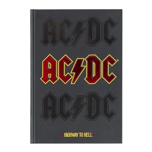 Image of Grupo Erik A5 Notebook Hardback - AC/DC Merchandise | Blank Journal Note Book, Plain Notebook A5 Sketchbook | ACDC Gifts For Men, Music Gifts Under 15 Pounds