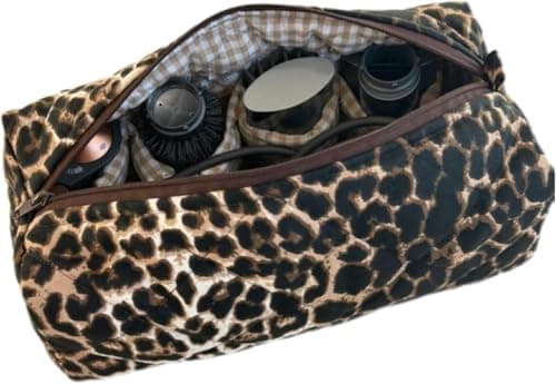 Image of GSenhui Cute Airwrap Travel Case Hair Tools Travel Bag for Dyson Shark Flexstyle Carrying Case (Leopard)
