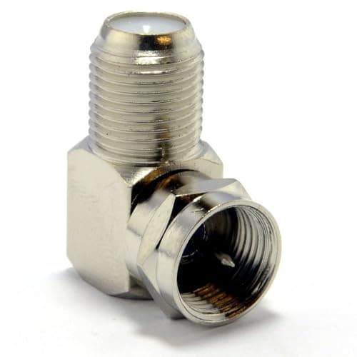 Image of kenable F Type Satellite Socket to Right Angle Male Plug Coupler Adapter