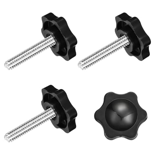 Image of sourcing map 4Pcs Clamping Screw Knob, M6 x 30mm Hex Shaped Star Knob Plastic Grips Hand Tightening Screw Handle for Umbrella Base Mechanical Furniture, 25mm Dia