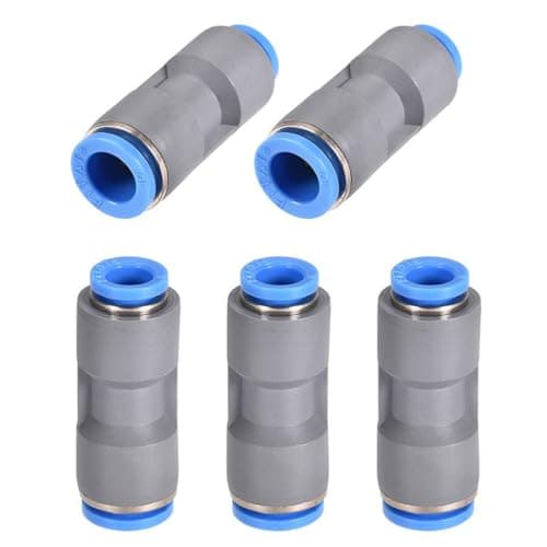 Image of TA-VIGOR 10mm to 8mm Straight Union Push to Connect Fittings, 5 Pack Quick Release Pneumatic Tube Reducer Air Line Connector for Compressor Vacuum System