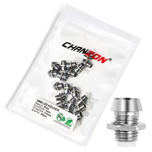 Image of Chanzon 20pcs 3mm Metal Led Holder for Light Emitting Diodes,Diode Lights,Round Lamp Bulb