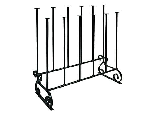 Image of Garden Pride Wellington Boot Rack - Black - Metal - Indoor and outdoor - Holds six pairs of Wellies - The Ideal Welly Storage Solution - Wellington Boot Stand