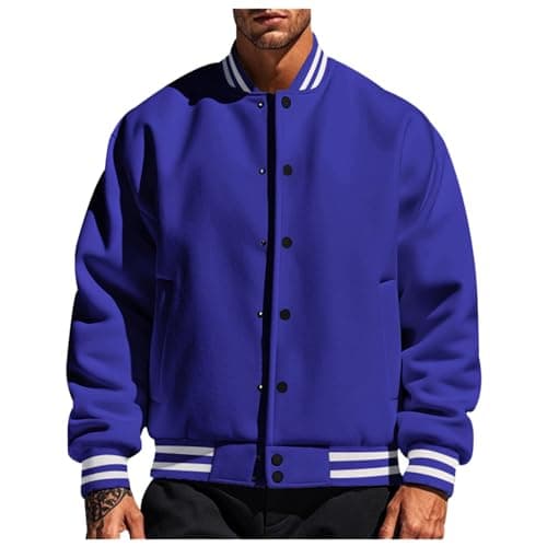 Image of Sweat Shirts for Men Adult Mens Golf Pullover Christmas Clothes for Men Mens Winter Jacket with Hood Jacket Mens NASA Hoodie Mens Mens Christmas Jumpers XXXL Men's Coat (Blue, S)