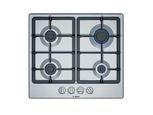 Image of Bosch Series 4 PGP6B5B90 Gas Hob with Continuous Cast Iron Support, 4 Gas Burners, Biomethane ready, Integrated, Stainless steel, 60cm wide