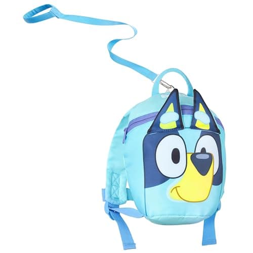 Image of Bluey Backpack with Toddler Reins Kids Rucksack for Nursery Days Out Lightweight Daypack with Safety Strap for Travel Days Out