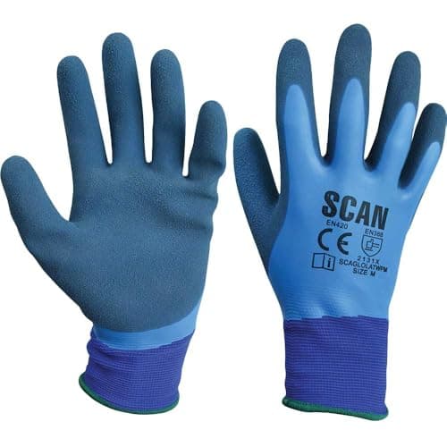 Image of Scan SCAGLOLATWPM Double Latex Waterproof Gloves - Size 8