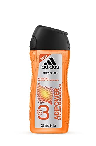 Image of adidas adipower Shower Gel for Men 3-in-1 - Activating Shower Gel for Body, Hair & Face - pH Skin Friendly - Pack of 1 (1 x 250 ml)