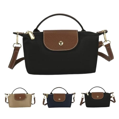 Image of Women's Fashion Colorblock Mini Crossbody Bag,Lightweight Solid Square Purse,Solid Color Quilted Crossbody Bags (Black)