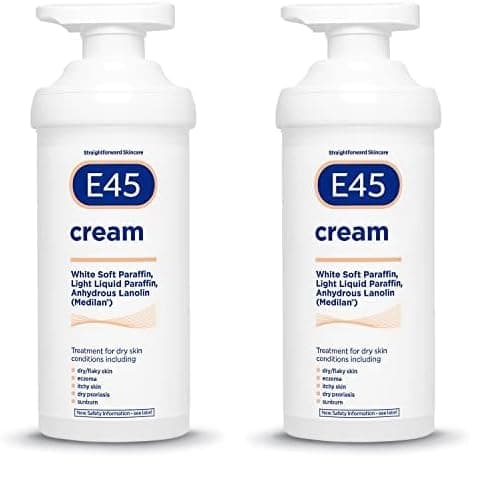 Image of E45 Cream 500 g – E45 Cream for Dry, Irritated Skin – Moisturiser to Soothe Dry & Sensitive Skin - Dermatologically Tested Eczema Dermatitis Cream – Non-Greasy Body Face Hand Cream – Clinically Proven
