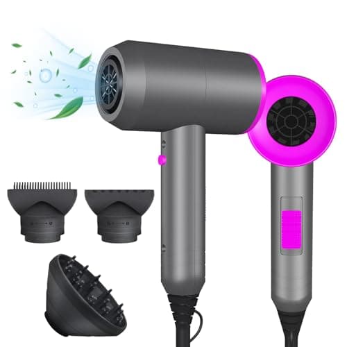 Image of Jooayou Professional Hair Dryer 2000W Fast Dry Negative Ions Hair Blow Temperature Hairdryer with Diffuser Hairdryer with 2 Speeds, 3 Heating and Cool Button