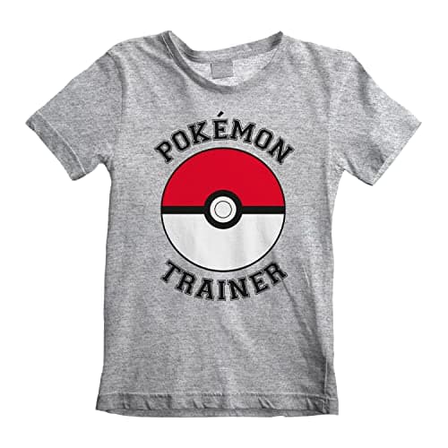 Image of Pokémon 'Trainer' (Heather Grey) Kids T-Shirt (9-11 years)