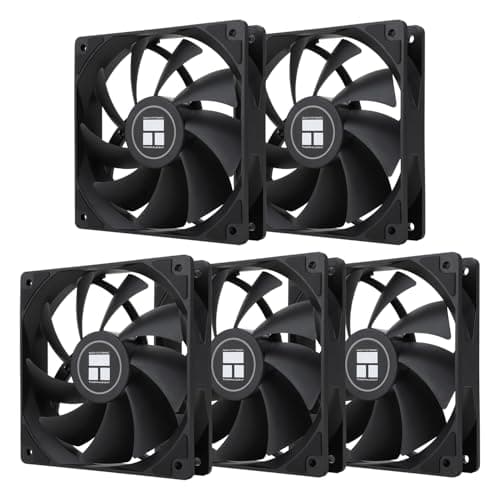 Image of TR-Thermalright TL-C12C X5 120mm CPU PWM Fan,1550RPM Silent Cooling,Black CPU Fan 5-Pack,Can be Paired with Chassis/CPU Cooler