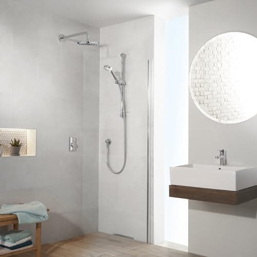 Image of Aqualisa VSQ.A2.BV.DVFW.23 Visage Q Smart Shower Concealed with Adjustable and Wall Fixed Heads - for Gravity Pumped Systems