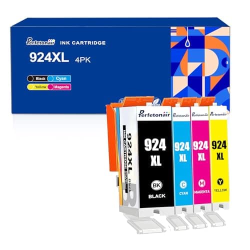 Image of Perfetonair 924e 924XL Ink Cartridges Multipack (4-Pack),924 XL Replacement for HP 924e 924XL 6C3Z1NE Ink Cartridges, Compatible with HP OfficeJet Pro 8100 8100e 8120 8123 8130 8133 8120e Printers