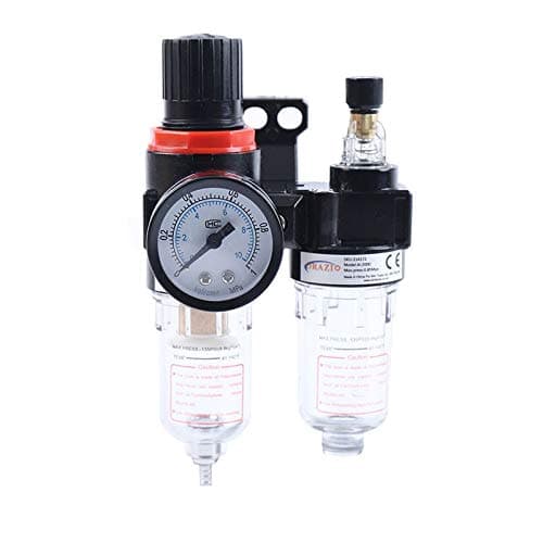 Image of ORAZIO Air Compressor Filter Regulator 1/4", Water Moisture Trap Oil Separator Lubricator Humid Removal for Paint Spray Guns and Pneumatic Air Tools 214172