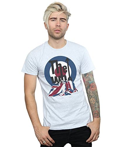 Image of Absolute Cult The Who Men's Flag Blanket T-Shirt Sport Grey Small