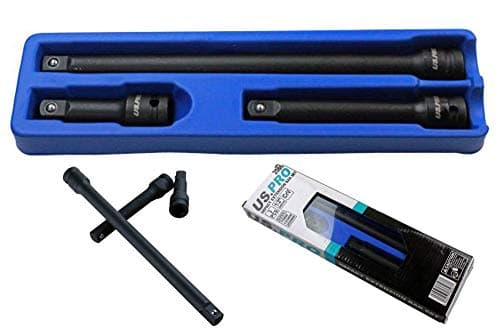 Image of US Pro 3 Piece 1/2" Inch Drive Impact Extension Bar Set BER1415