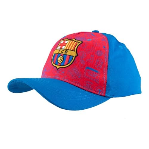 Image of Hy-Pro Officially Licensed Barcelona Baseball Cap - Quality Material with Adjustable Strap, Comfortable Sports Fan Accessories - Stylish Red & Blue Football Hat for Kids, 54cm
