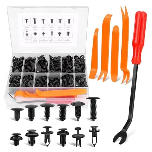 Image of Einesin 240PCS Car Push Retainer Clips & Auto Fasteners Assortment, Plastic Push Pin Rivets Expansion Screws Replacement Most Popular Sizes Auto Push Pin Rivets Set -Door Trim Panel Fender Clips (240)