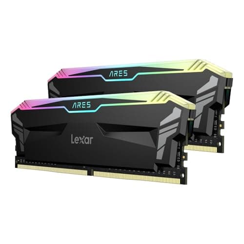 Image of Lexar ARES RGB DDR4 RAM 16GB Kit (8GB x 2) 4000 MHz, DRAM 288-Pin U-DIMM Desktop Memory, XMP 2.0 High Performance Computer Memory, CL18-22-22-42, PC4-32000, Black (LD4EU008G-R4000GDLA)