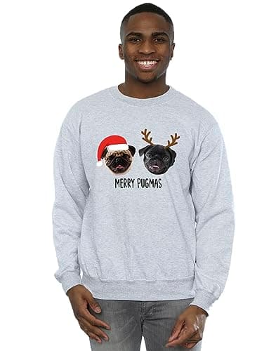 Image of Absolute Cult Christmas Men's Merry Pugmas Sweatshirt Sport Grey XXX-Large