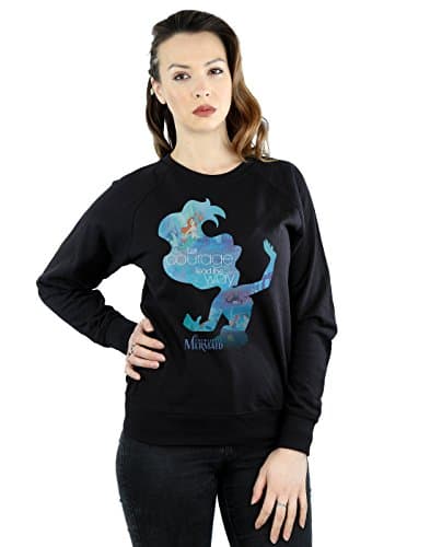 Image of Disney Princess Women's Ariel Filled Silhouette Sweatshirt X-Large Black