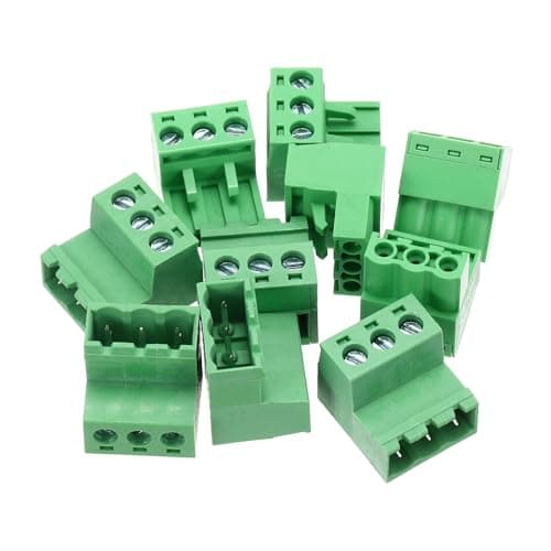Image of sourcing map 5PCS 3-Pin PCB Mount Screw Terminal Block Connectors 5.08mm/0.2inch Pitch Circuit Board Connectors for Home Appliances, Industrial Project