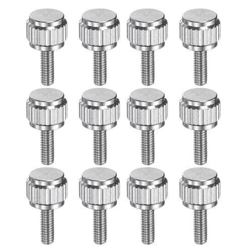 Image of sourcing map 12pcs Knurled Thumb Screws M2.5x7mm Stainless Steel Locking Screws Round Flat Head Knob Bolts for Slide Caliper Measuring Tool Accessories, Silver