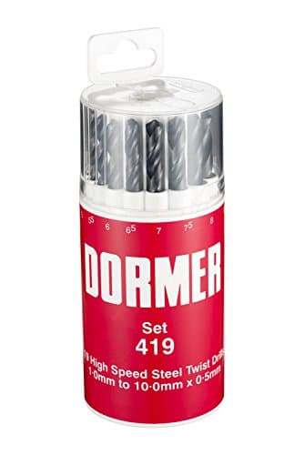 Image of Dormer A191419 HSS High Speed Steel Jobber Drill Bits with 118 Degree Standard Point, Set of 19