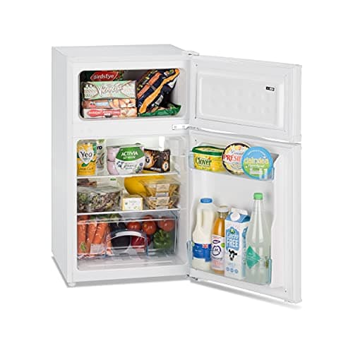 Image of ICE KING IK2022EW Freestanding Fridge Freezer, 85L Capacity, White, Adjustable Thermostat, Reversible Doors, Energy Efficient, Quiet Operation – Ideal for Kitchen or Utility Room