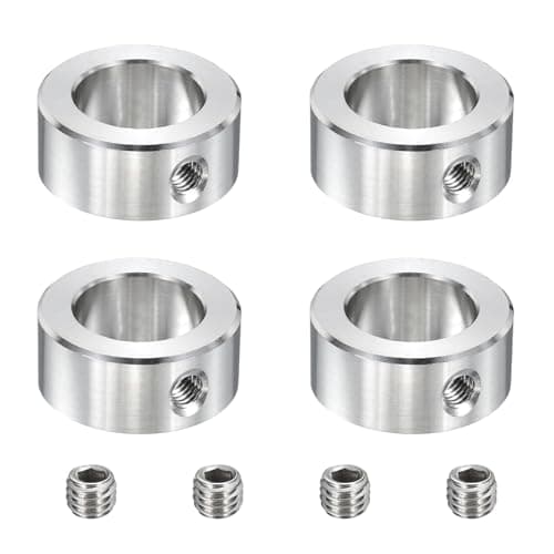 Image of sourcing map 4pcs Stainless Steel Shaft Collar, 20mm(13/16") ID 32mm(1 1/4") OD 14mm(9/16") Thickness Single Hole Bore Shaft Locking Collars for Gearbox Assemblies, Machine Tools