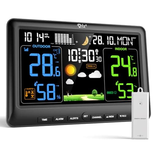 Image of LIORQUE Weather Stations with Outdoor Sensor Wireless for Home, Indoor Outdoor Thermometer Hygrometer, Humidity, Barometric Pressure, Date, Weather Forecast
