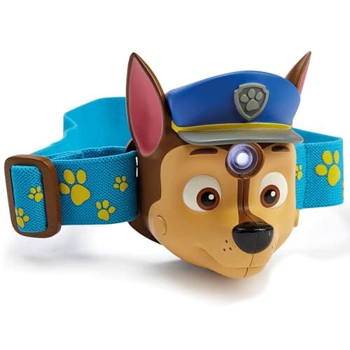 Image of PAW Patrol Kids Head Torch Chase with Siren Sound – LED Headlamp for Children, Adjustable Strap, Light & Sound Toy, Hands-Free Torch for Camping, Night Reading & Outdoor Play