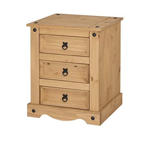 Image of Mercers Furniture Corona 3 Drawer Bedside - Brown