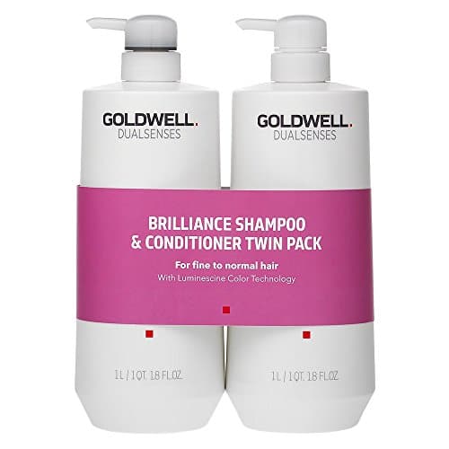 Image of Goldwell Dualsenses Color Brilliance Salon Size Duo Pack 1000ml - Shampoo and Conditioner - Detangles, Color Luminosity, Pomegranate Scent - 2 Pack of 1L Each