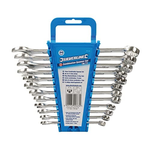 Image of Silverline Combination Metric Spanner Set – 12 Pieces, Sizes 8-19mm (SP1236)