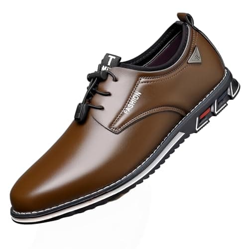 Image of Hixingo Mens Dress Shoes Size 6.5-13.5 UK, Formal Shoes for Men Without Lace Classic Casual Slip On Loafers Comfort Breathable for Suit, Wedding, Business, Driving (9907 Army Green,13.5)