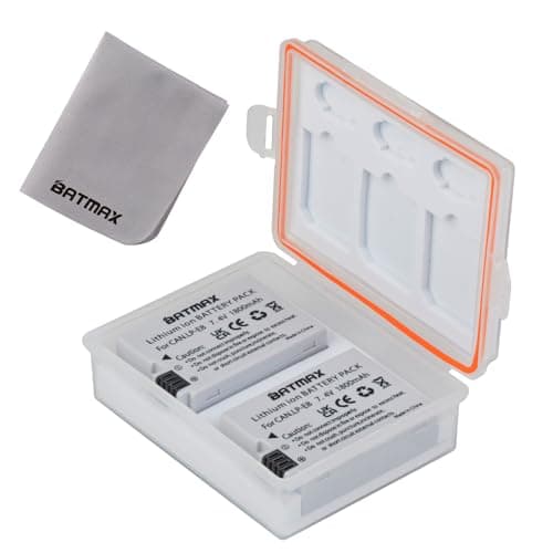 Image of Batmax 2Pcs LP-E8 Battery with Battery Storage Case Compatible with Canon Rebel T3i, T2i, T4i, T5i, EOS 600D, 550D, 650D, 700D, Kiss X5, X4, Kiss X6i, Kiss X7i Digital Camera
