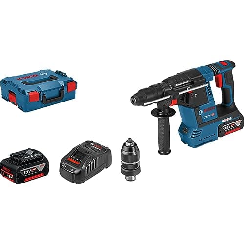 Image of Bosch Professional Cordless Hammer GBH 18 V-26 F (2 x 5,0Ah rechargeable battery, fast charger GAL 1880 CV, Schlagenergie: 2,6 J, 18V System)