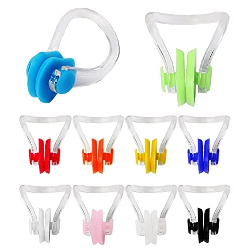 Image of 10 Pcs Nose Clips Swimming, Waterproof Silicone Nose Plugs Kids Swimming Nose Clip Swim Nose Training Protector with Box for Kids and Adults,Beginners