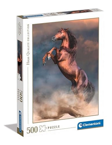 Image of Clementoni Jigsaw Puzzle Collection - Wild Red Stallion 500 Pieces - Puzzle For Adults 14-99 Years, Gift For Men/Women, Animal, Realistic, Made In Italy, 35521