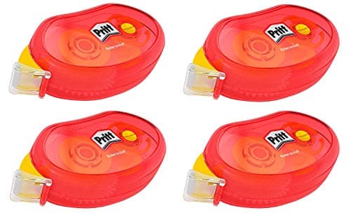 Image of Pritt 9H ZCGNB4X Compact Non-Permanent Adhesive Roller for Removable Adhesive, Tape Length 10 m, Tape Width 8.4 mm, Economy Set with 4 Adhesive Rollers