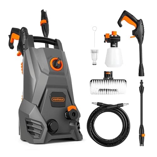 Image of VonHaus Pressure Washer 1500W – Portable Power Washer for Patio, Car, Walls, Fences & More – Jet Wash Comes with Accessories and Attachments – 105 Bar Max Water Pressure, 408L Max Water Flow Per Hour