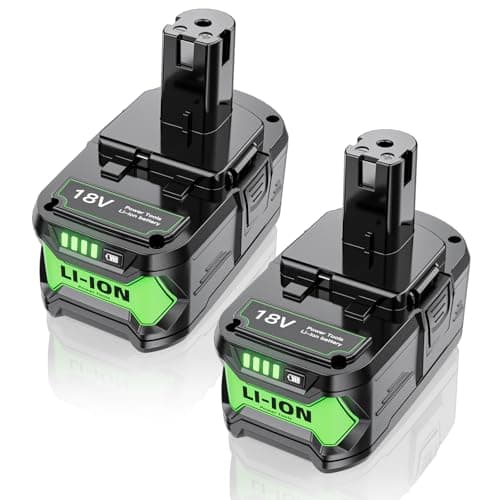 Image of 8000mAh Replacement for Ryobi Battery 18v - 2Pack P108 Battery 8.0Ah Lithium Ion Compatible for Ryobi RB18L25 P108 RB18L15 RB18L13 RB18L40X RB18L50 P107 P122 P104 P105 P102 P103 with LED Indicator